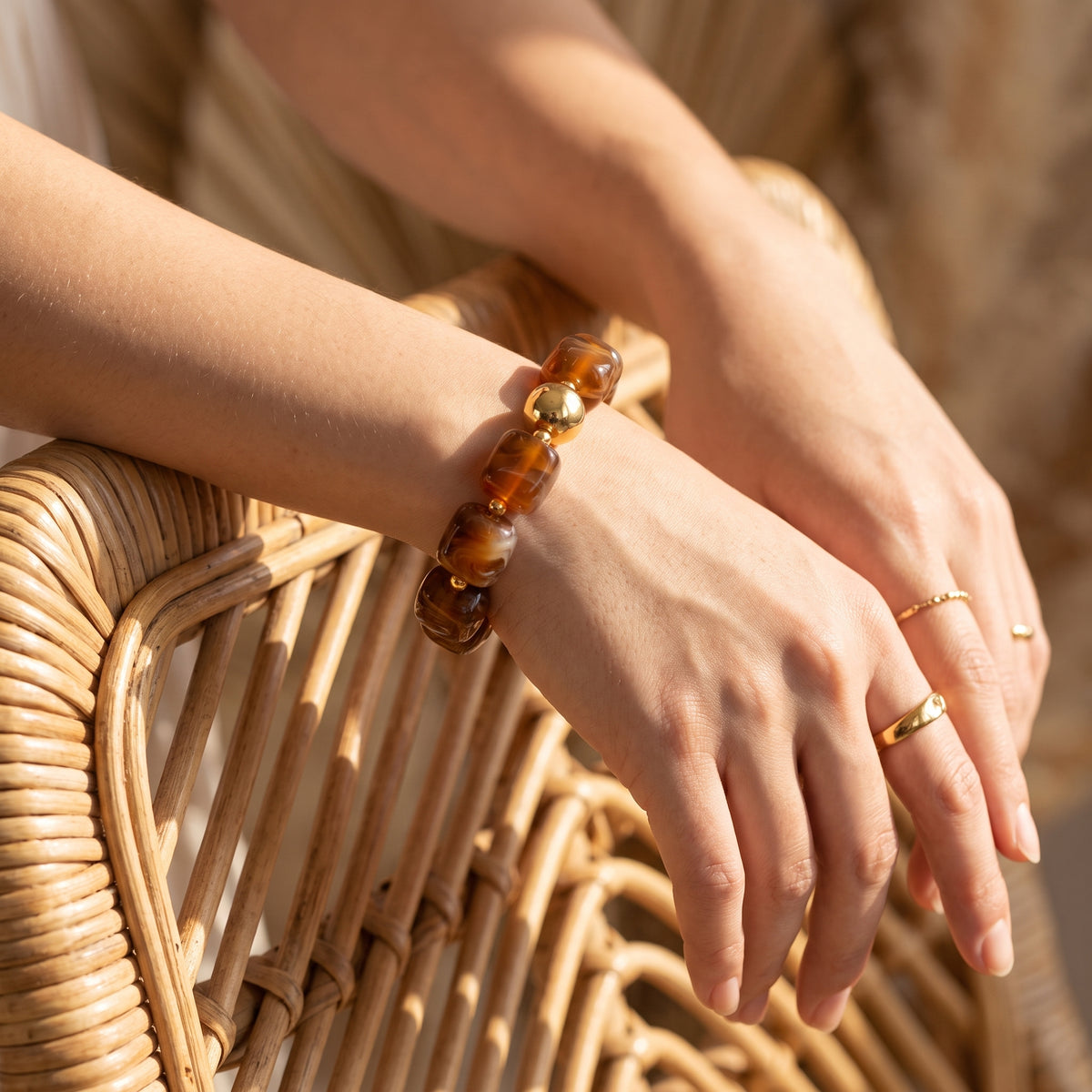 Goudkleurige Terra-chunky armband