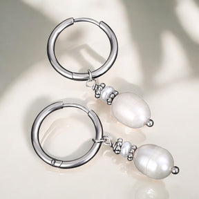 Zilveren Parel Elegantie Oorringen