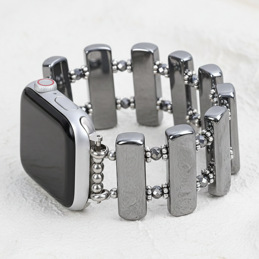Platina Zonsverduistering Rekbare Apple Watch Band