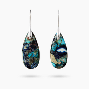 Oceanische glans Jasper Dangle Oorbellen