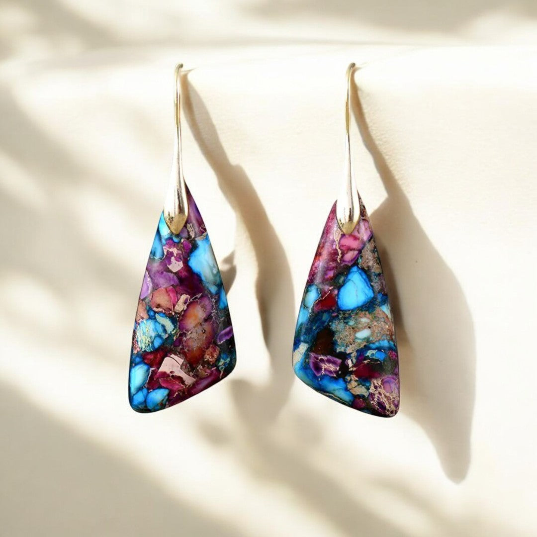 Mauvy glamour Jasper oorbellen