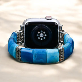 Serene Abyss Agaat Stretch Apple Watch Bandje