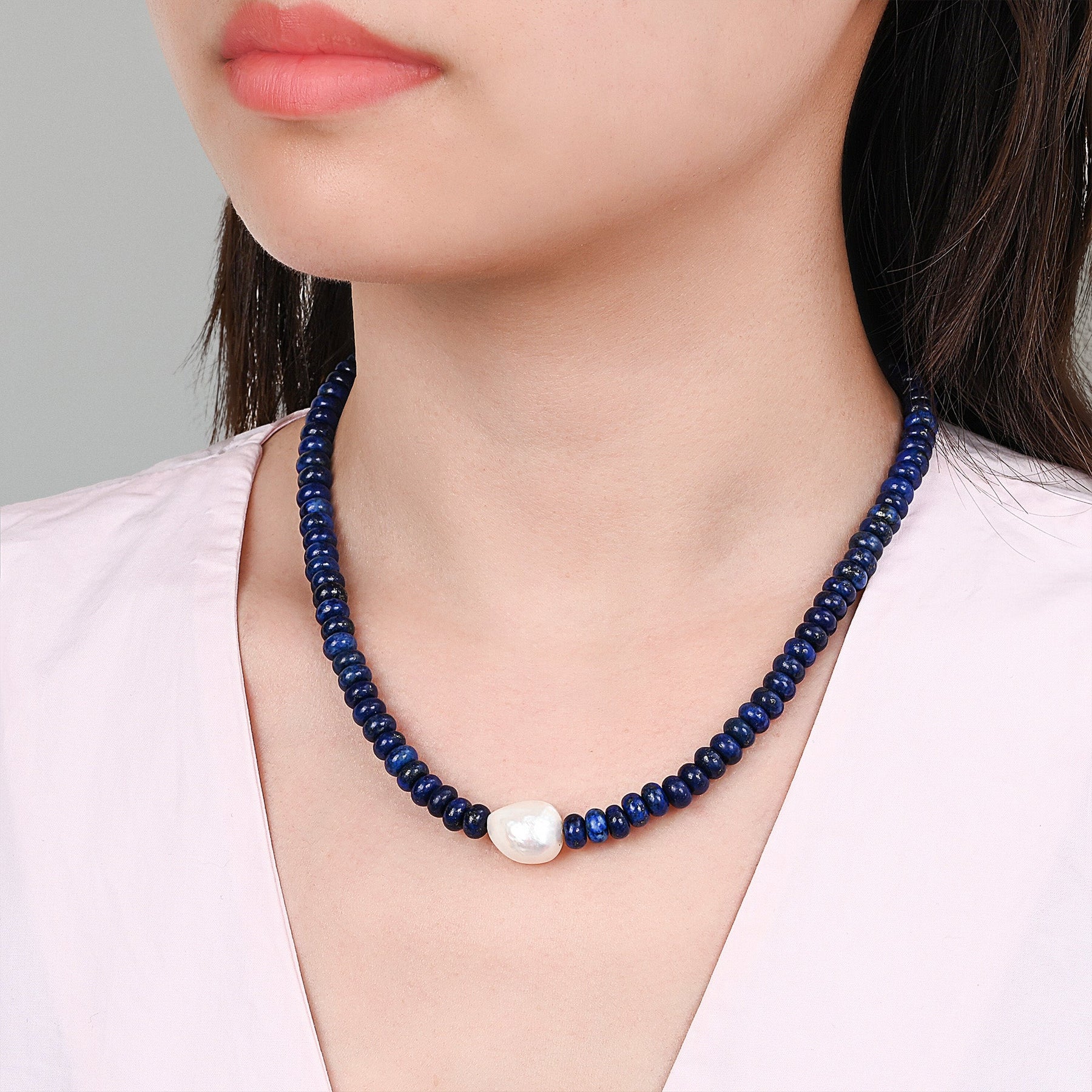 Midnight Lapis Parelketting