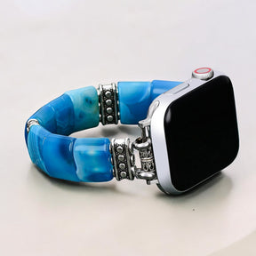 Serene Abyss Agaat Stretch Apple Watch Bandje
