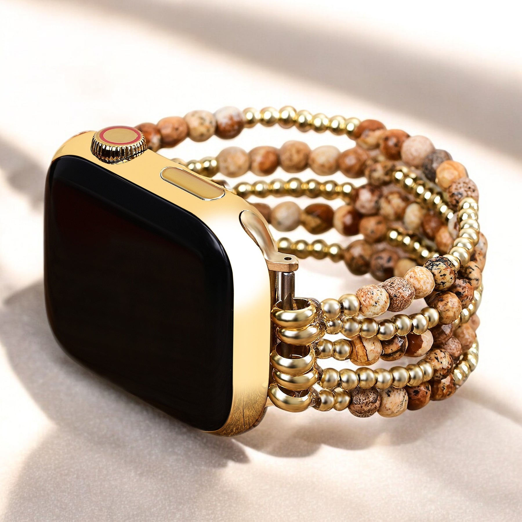 Golden Earth Jasper Stretch Apple Watch-band