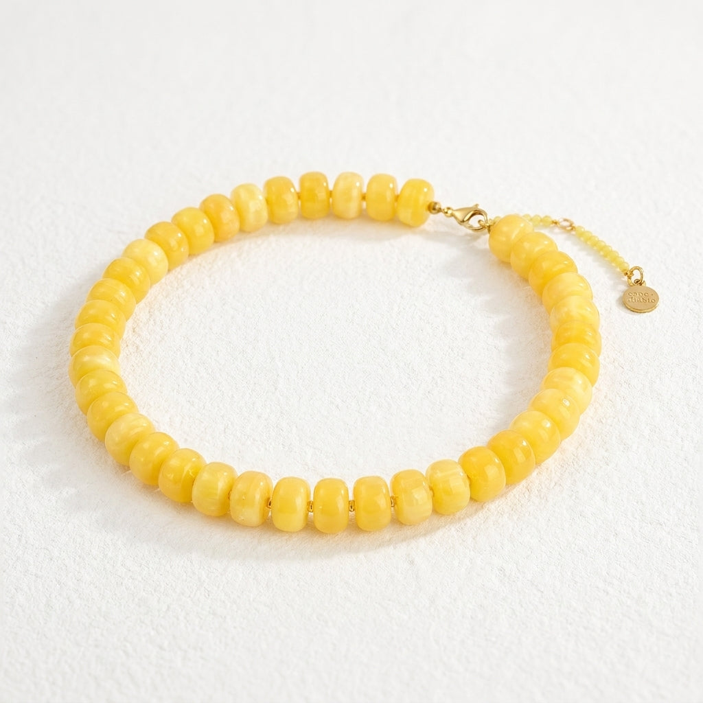 Grove honingkleurige glowketting