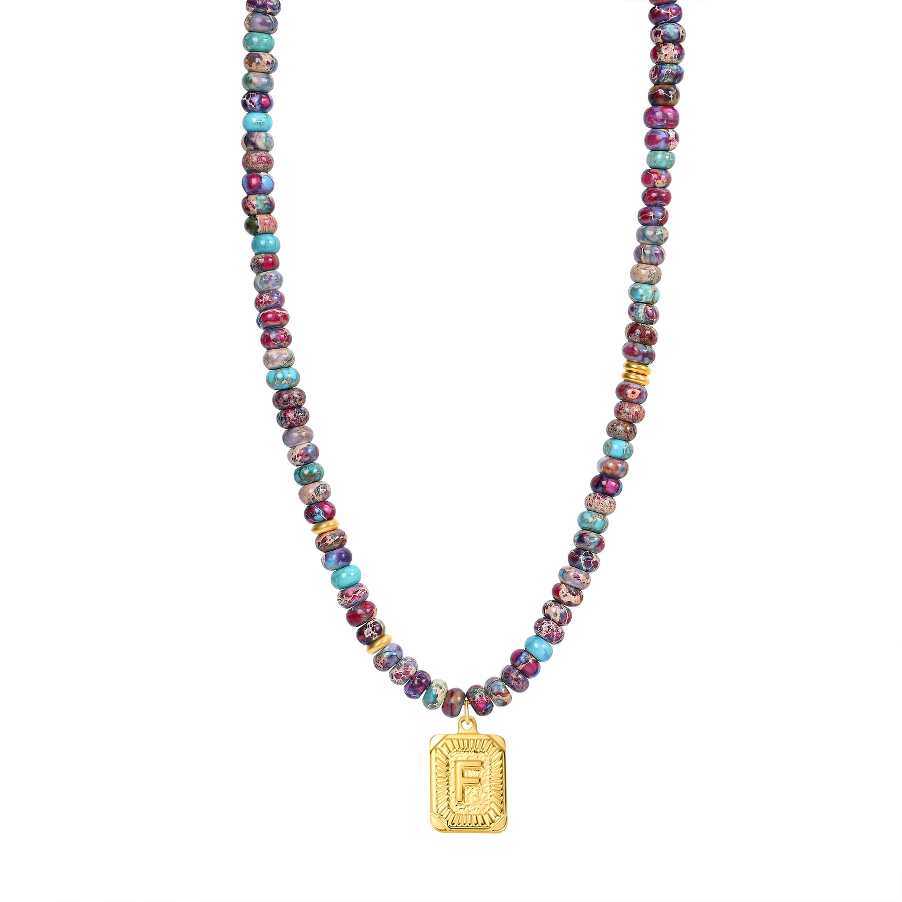 Blauwe Imperial Jaspis Letter Ketting