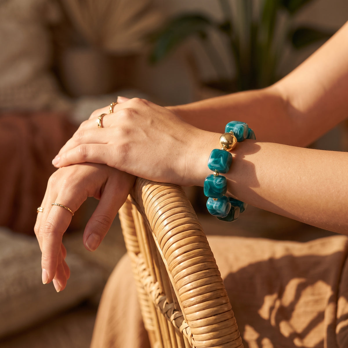 Smaragdgroene chunky armband
