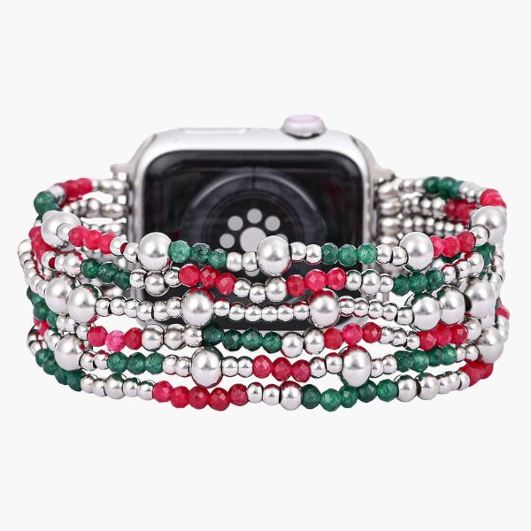 Feestelijke Zilveren Elegantie Stretch Apple Watch Band