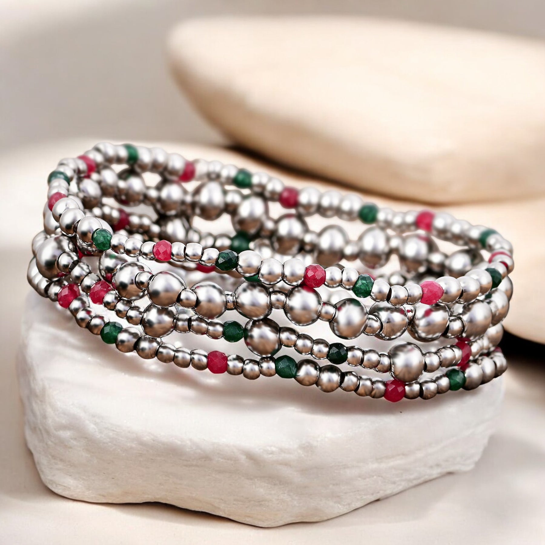 Kerst Zilveren Magische Armbanden Set