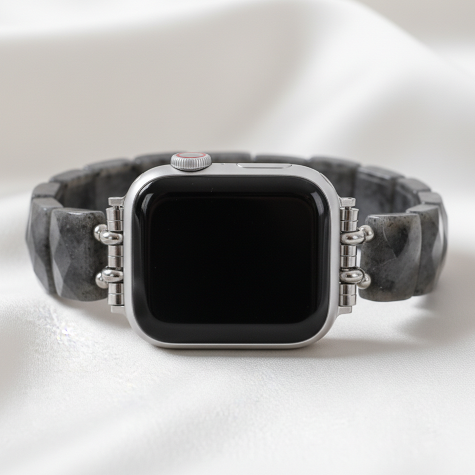 Middernacht Balans Steen Rekbare Apple Watch Band