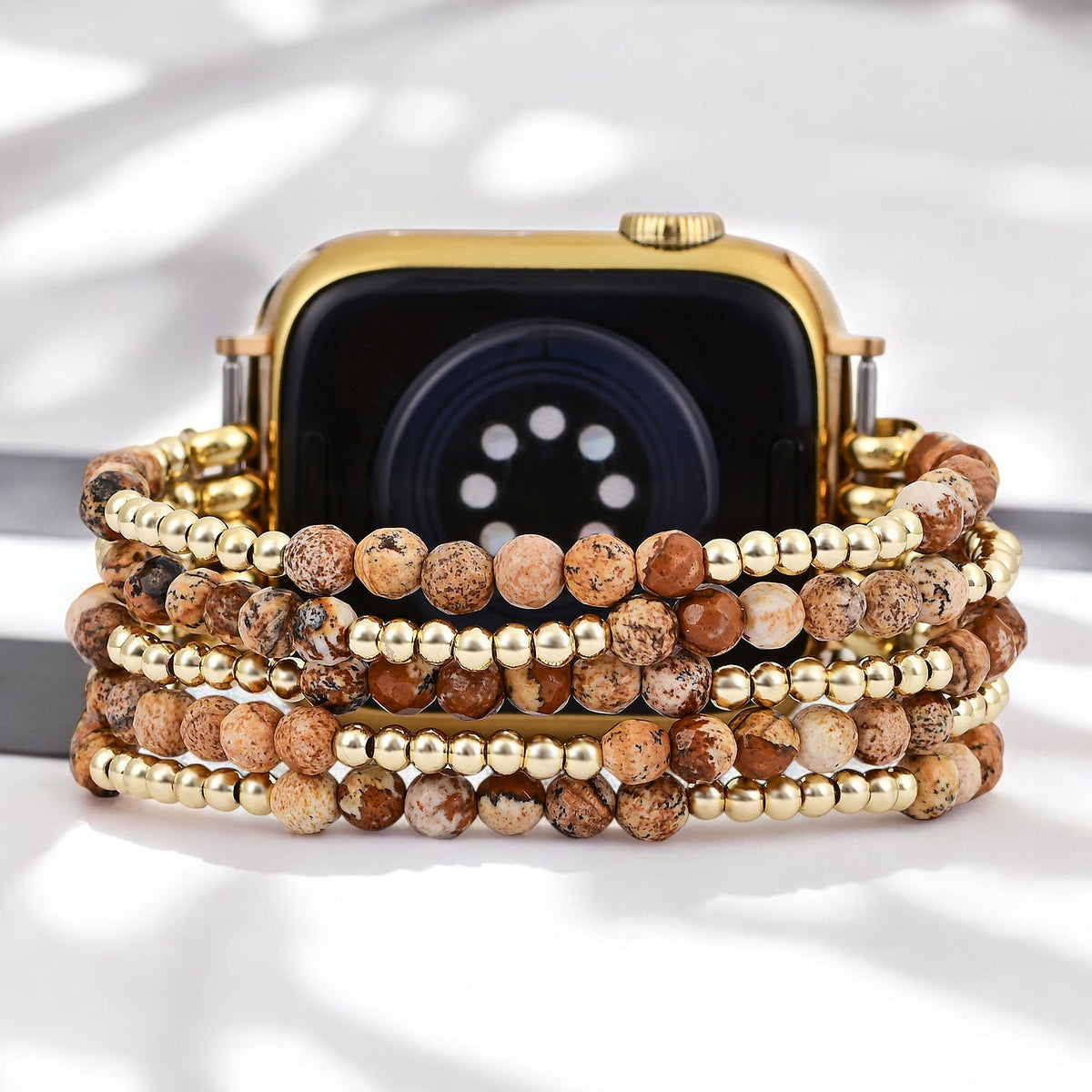 Golden Earth Jasper Stretch Apple Watch-band