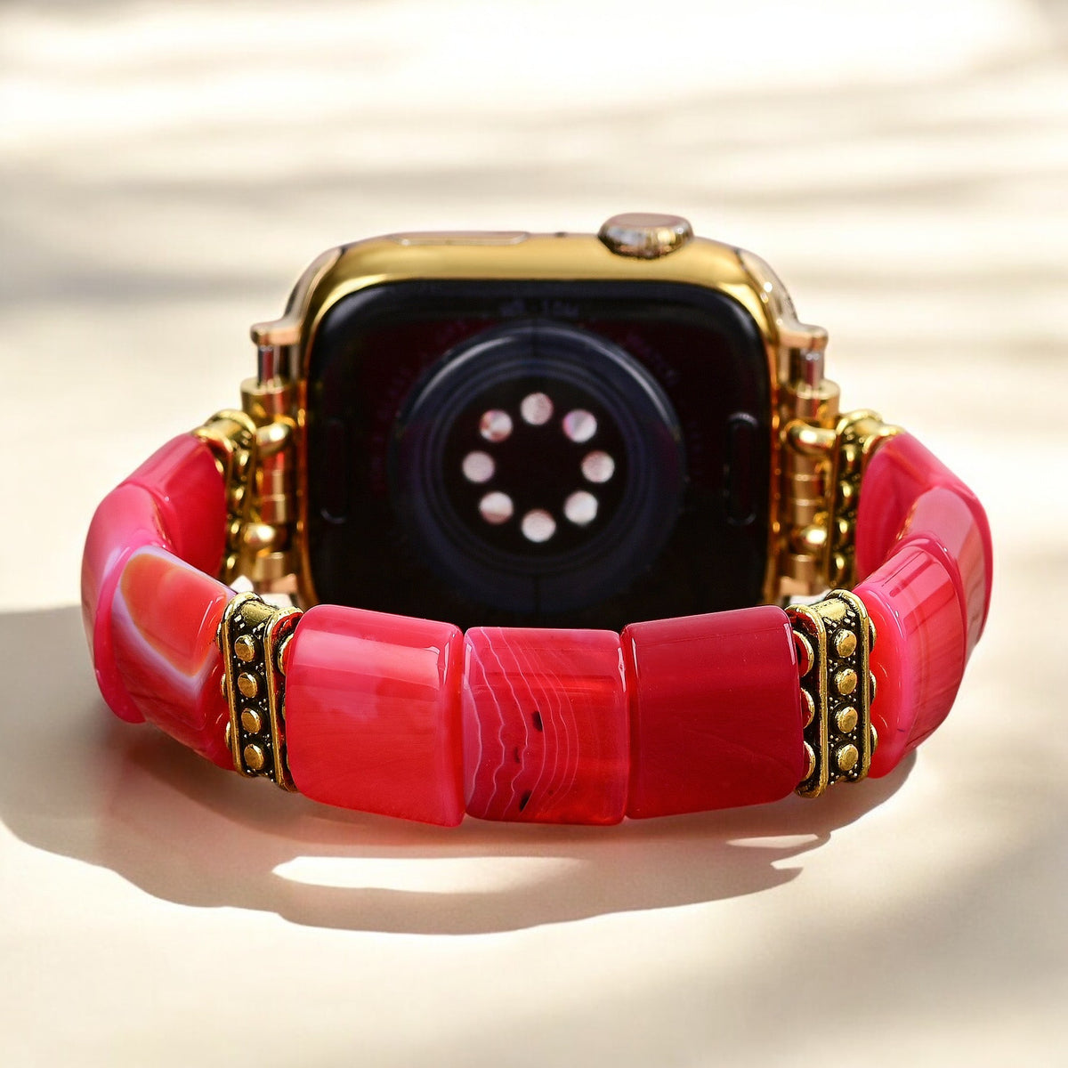 Ruby Essence Agaat Rekbare Apple Watch Band