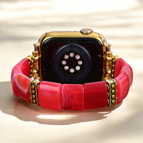 Ruby Essence Agaat Rekbare Apple Watch Band