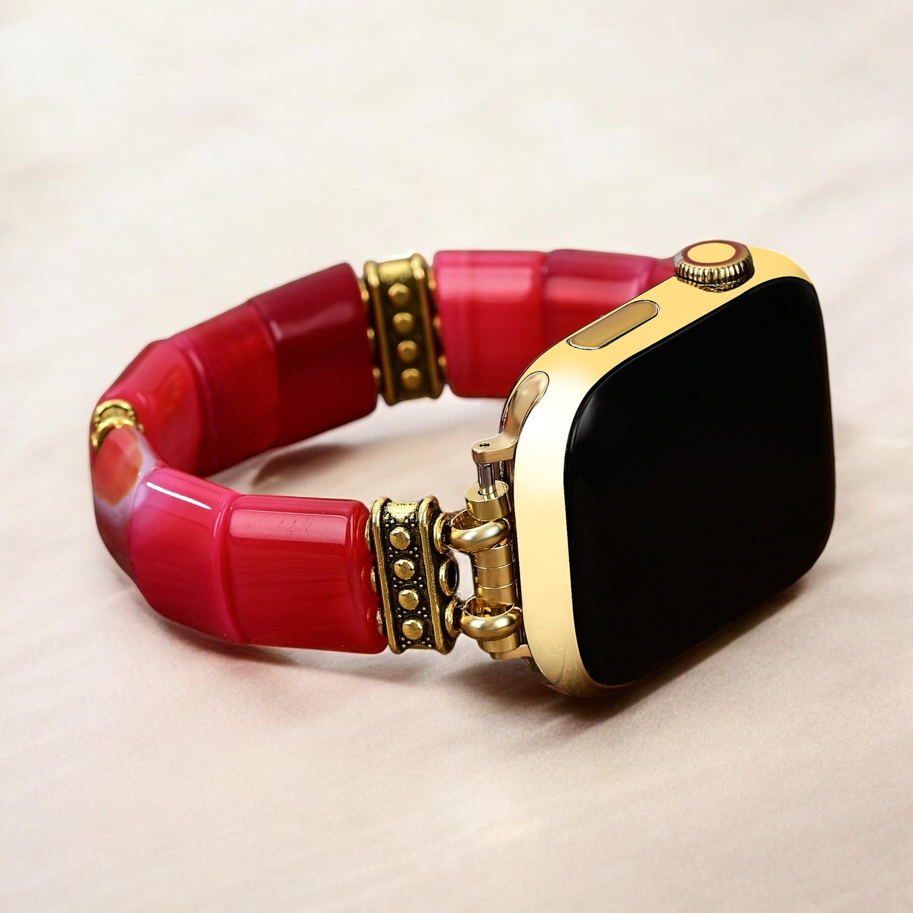 Ruby Essence Agaat Rekbare Apple Watch Band