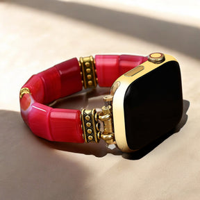 Ruby Essence Agaat Rekbare Apple Watch Band