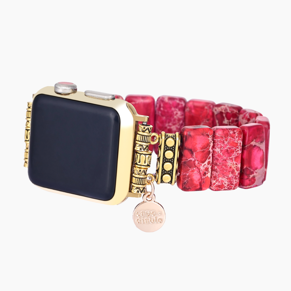Scarlet Tibetaanse Jaspis Stretch Apple Watch Band