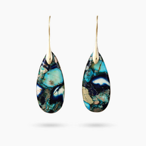 Oceanische glans Jasper Dangle Oorbellen