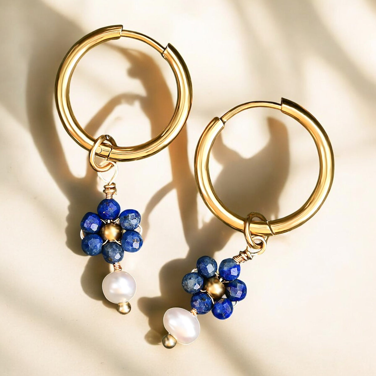 Gouden Grace Parel & Agaat Creolen