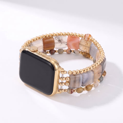 Golden Hour Agaat Rekbare Apple Watch Band