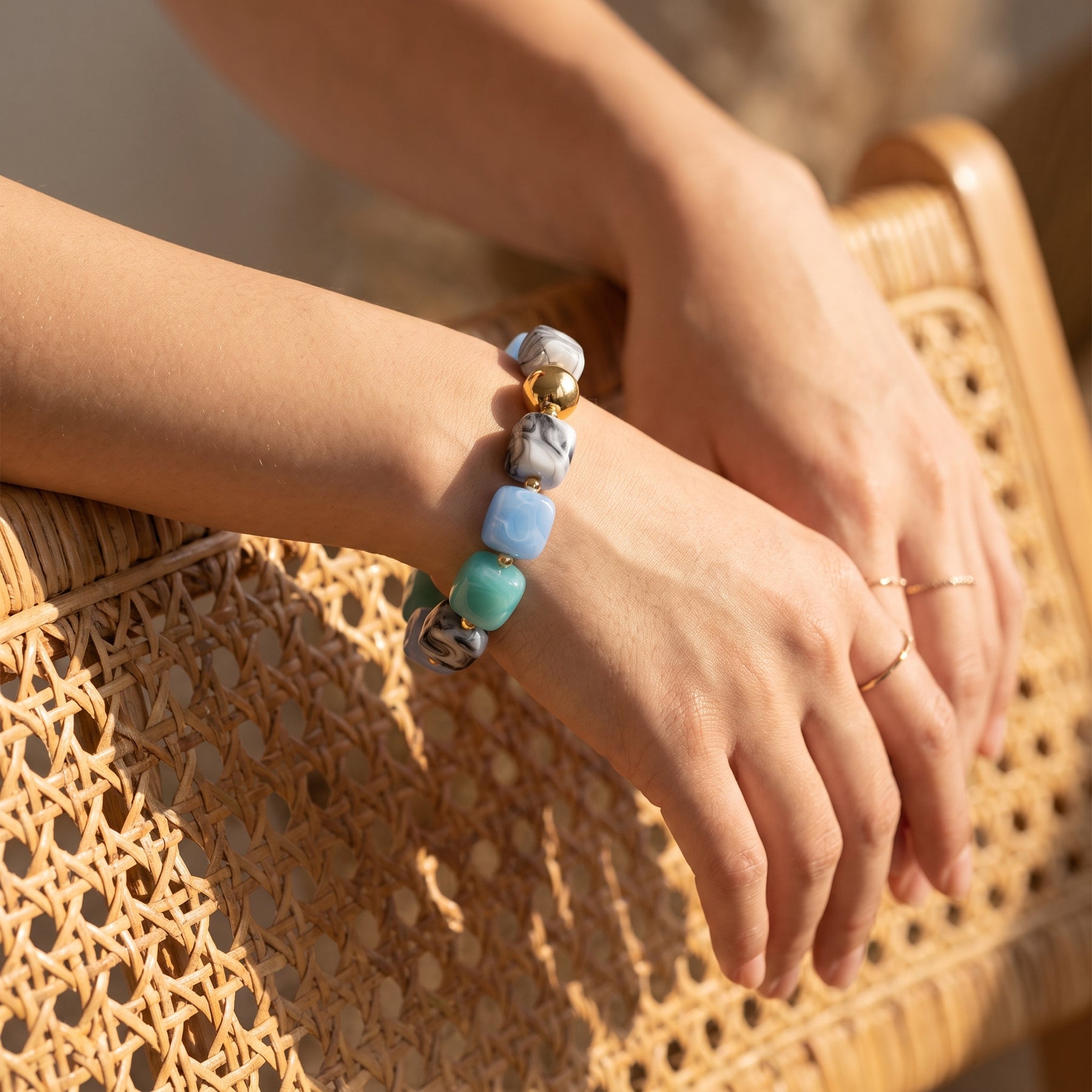 Oceaandamp Gemengde Chunky Armband