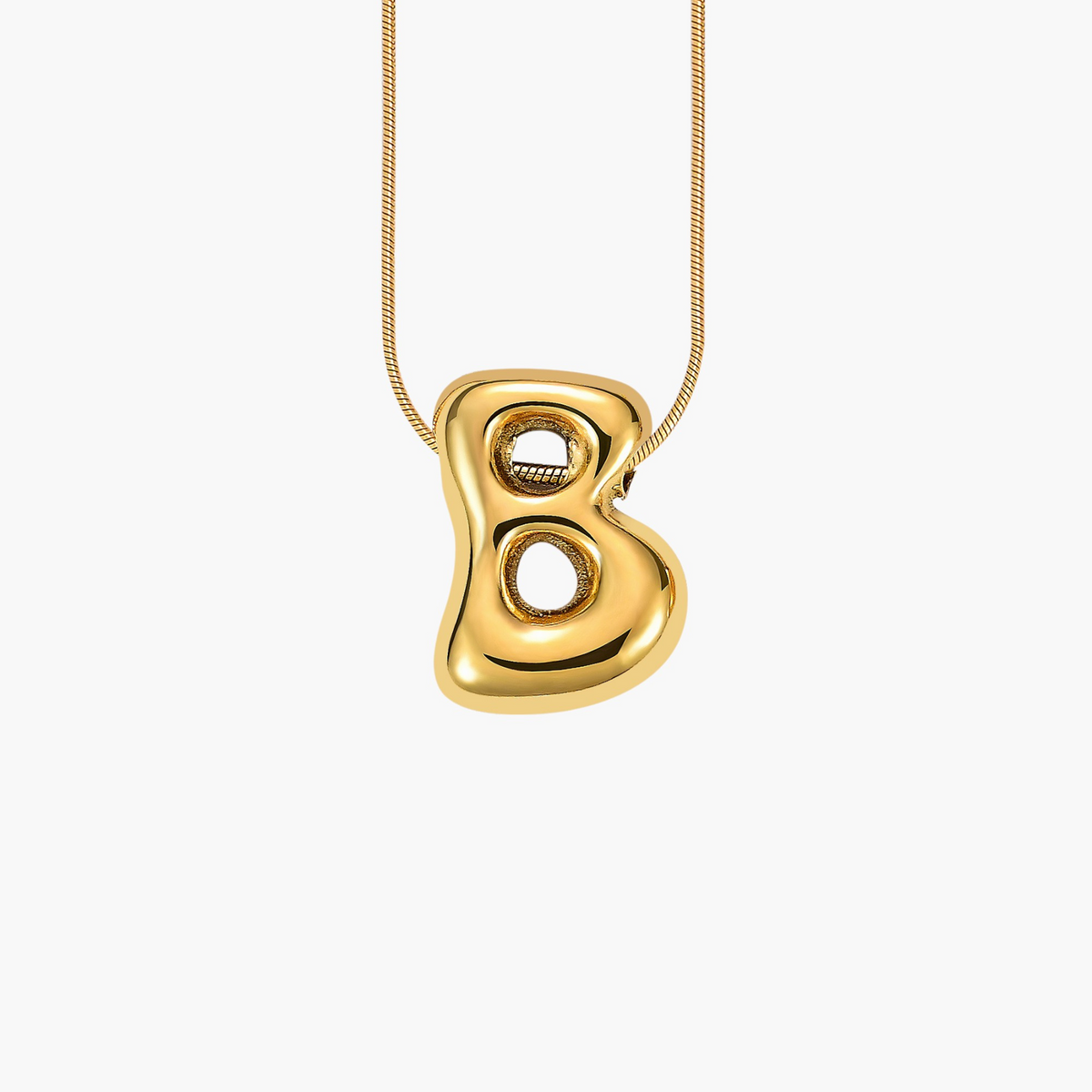 Gouden Gloed Bubbelletter Initiaal Ketting