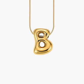 Gouden Glow Bubble Letter Initial Ketting