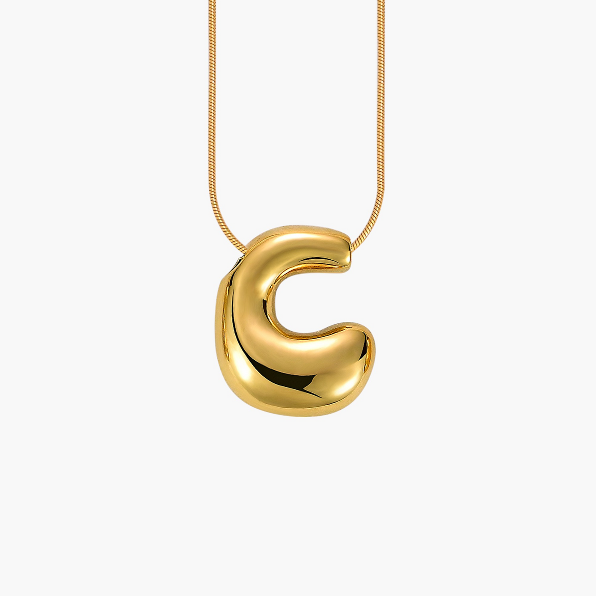 Gouden Gloed Bubbelletter Initiaal Ketting