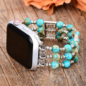 Ambachtelijke Turquoise Spirit Stretch Apple Watch Band