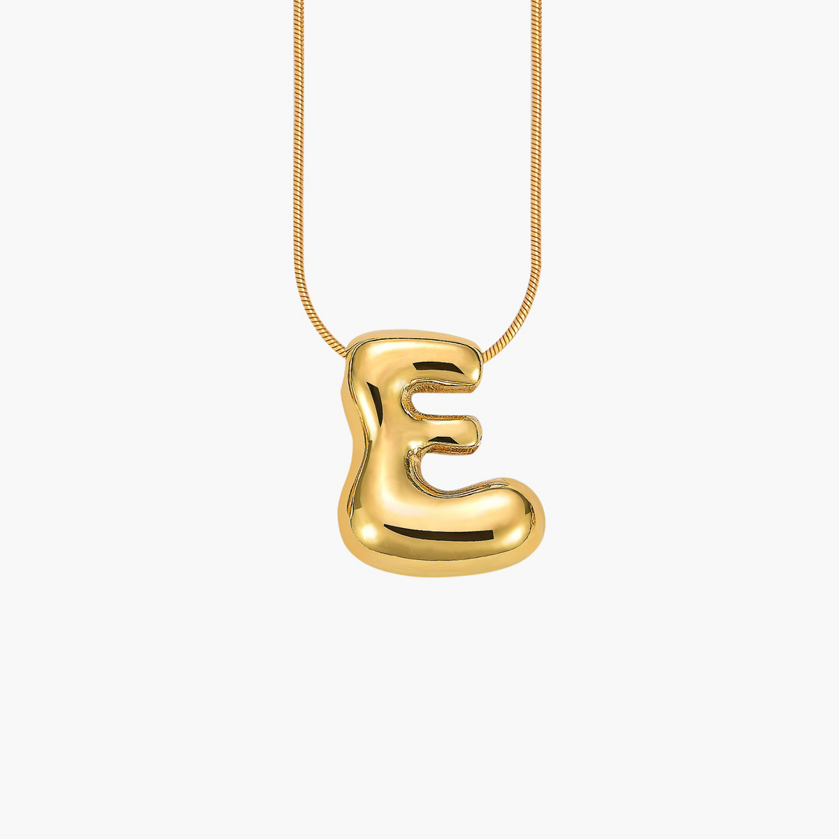 Gouden Gloed Bubbelletter Initiaal Ketting