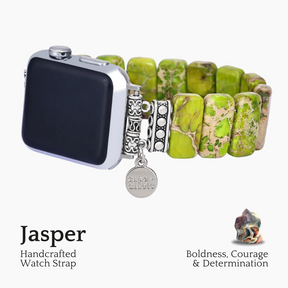 Lime Tibetaanse Jasper Stretch Apple Watch -band