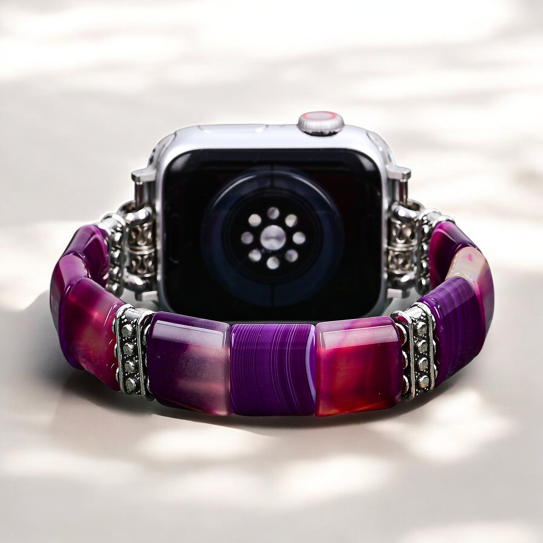 Amethist Aura Agaat Stretch Apple Watch Band