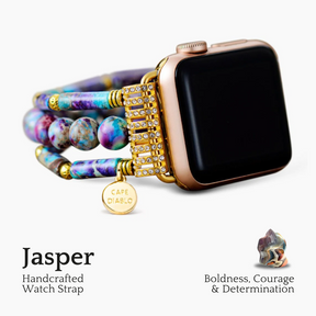 Periwinkle Jasper stretch Apple Watch-bandje