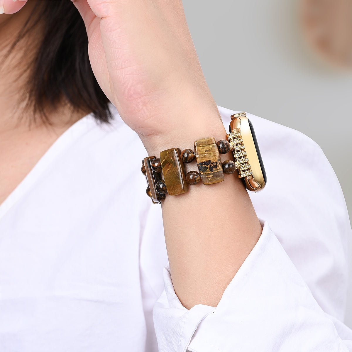 Golden Tiger Strength Apple Watch Band