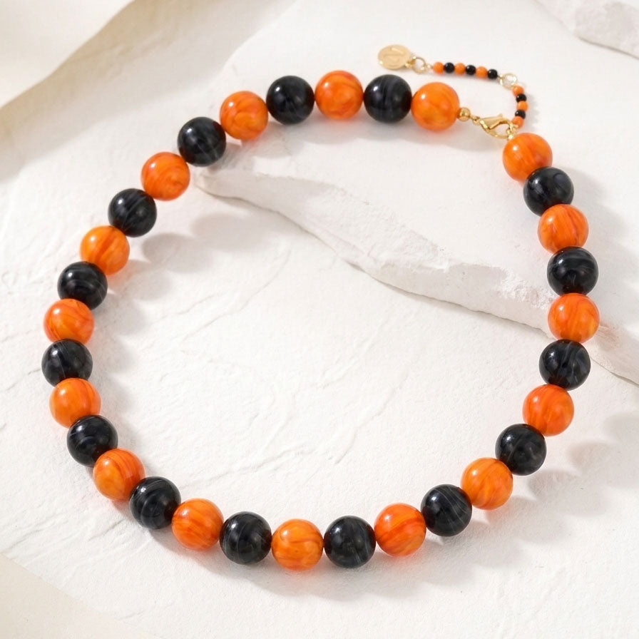 Halloween-chunky ketting met Middernachtpompoen
