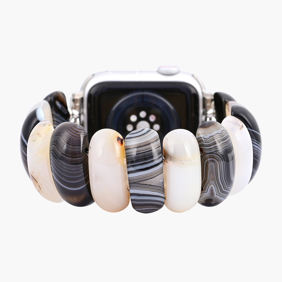 Obsidian Frost Agaat Rekbare Apple Watch Band
