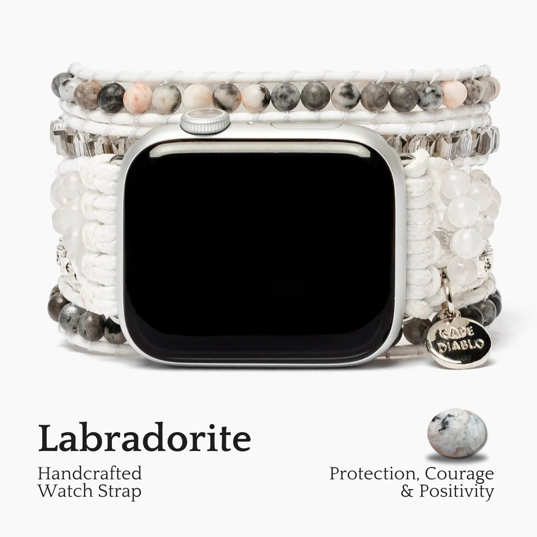 Witte Labradoriet Apple Watch-band