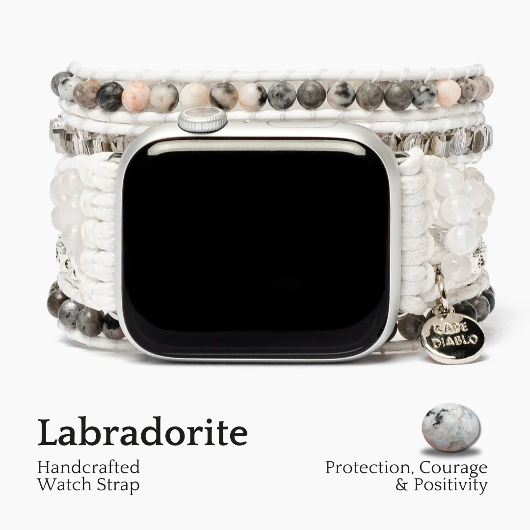 Witte labradoriet Apple Watch-band