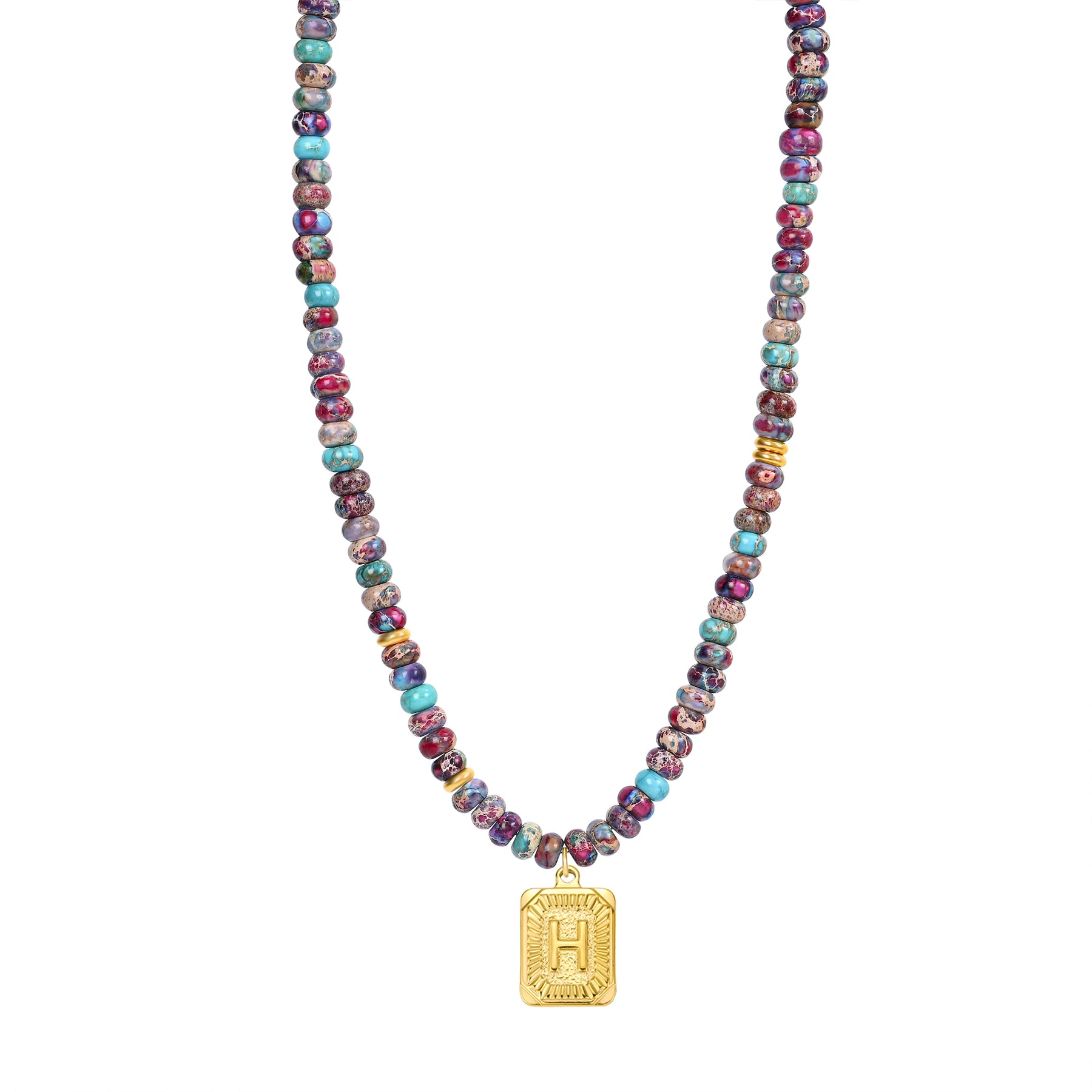 Blauwe Imperial Jaspis Letter Ketting