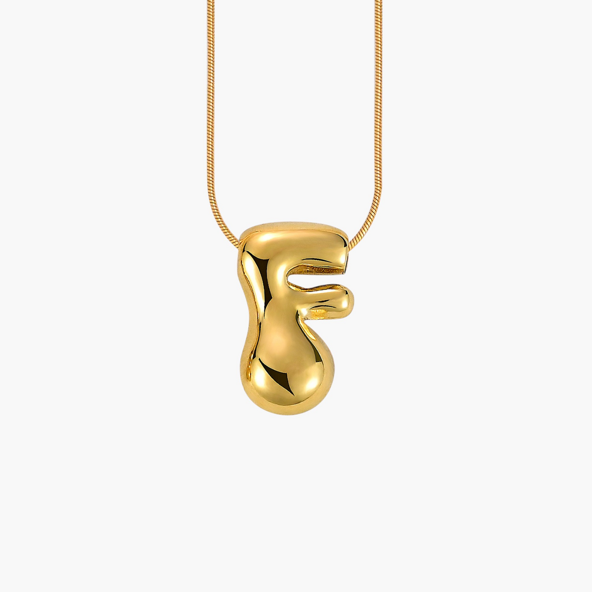 Gouden Gloed Bubbelletter Initiaal Ketting