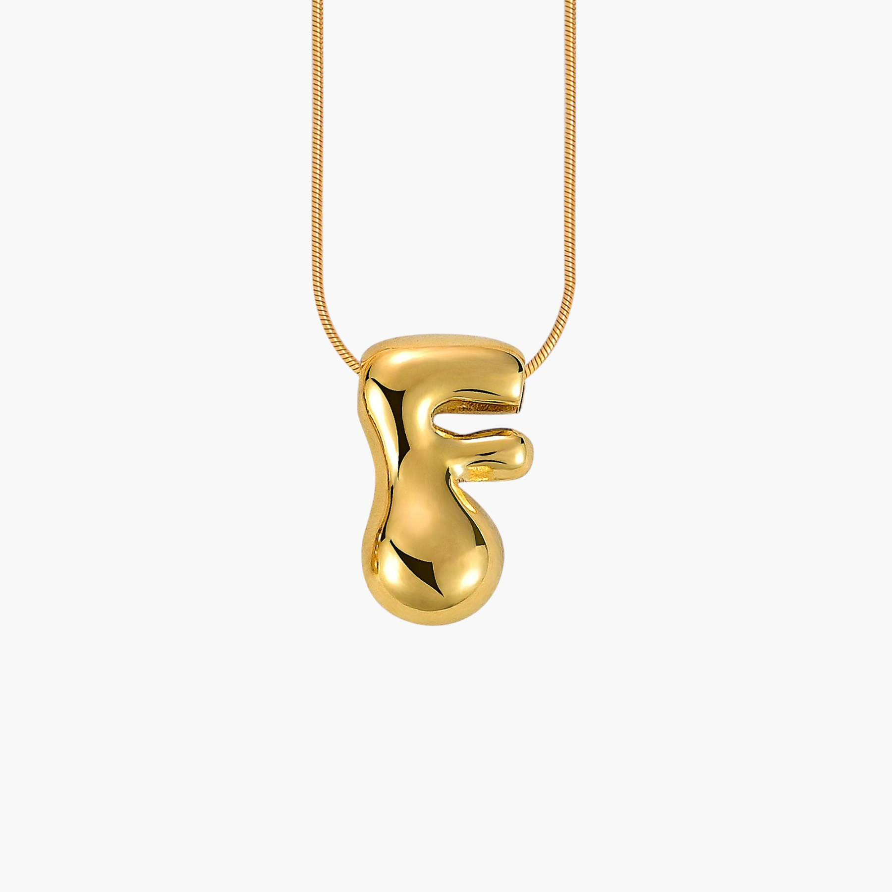 Gouden Glow Bubble Letter Initial Ketting