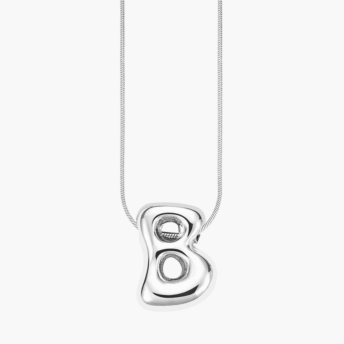 Zilveren Glow Bubble Letter Initial Ketting