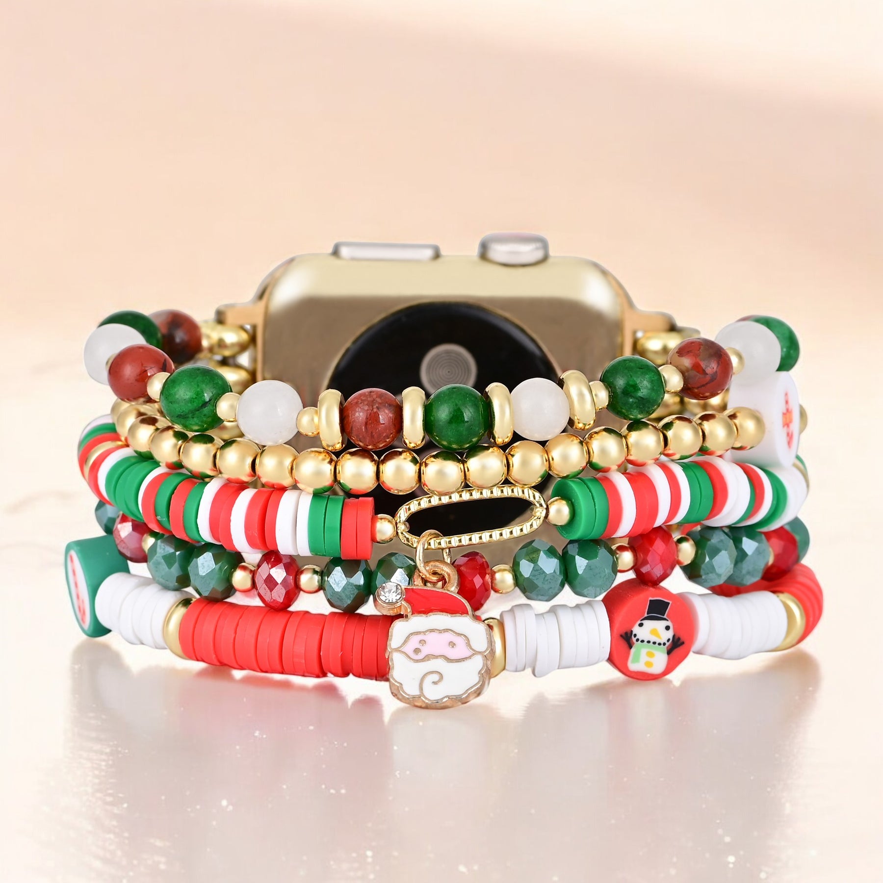 Santa Sparkle Stretch Apple Watch-band