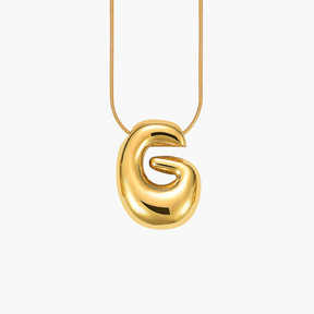 Gouden Glow Bubble Letter Initial Ketting