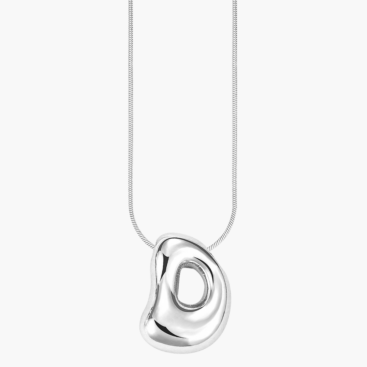 Zilveren Glow Bubble Letter Initial Ketting