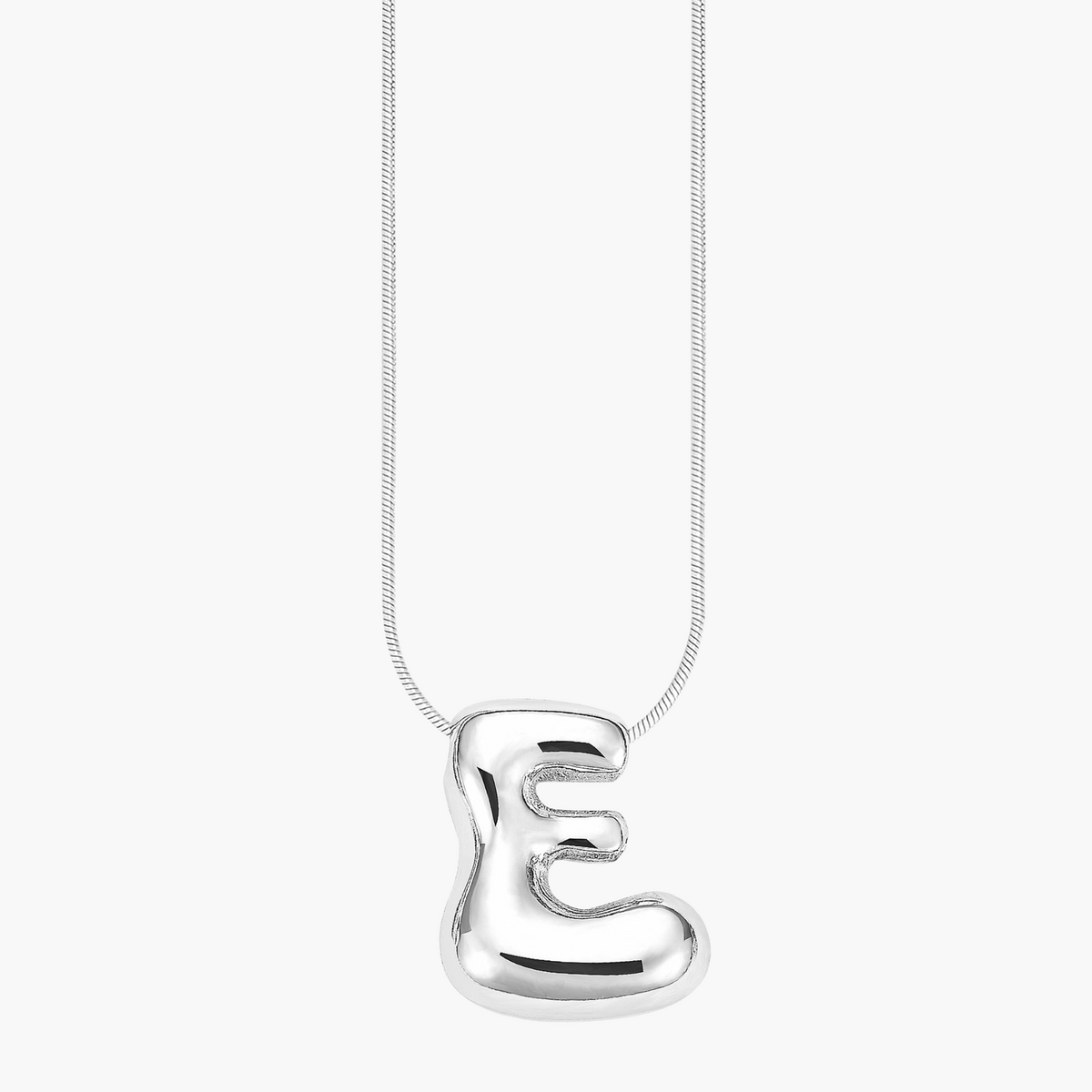 Zilveren Glow Bubble Letter Initial Ketting