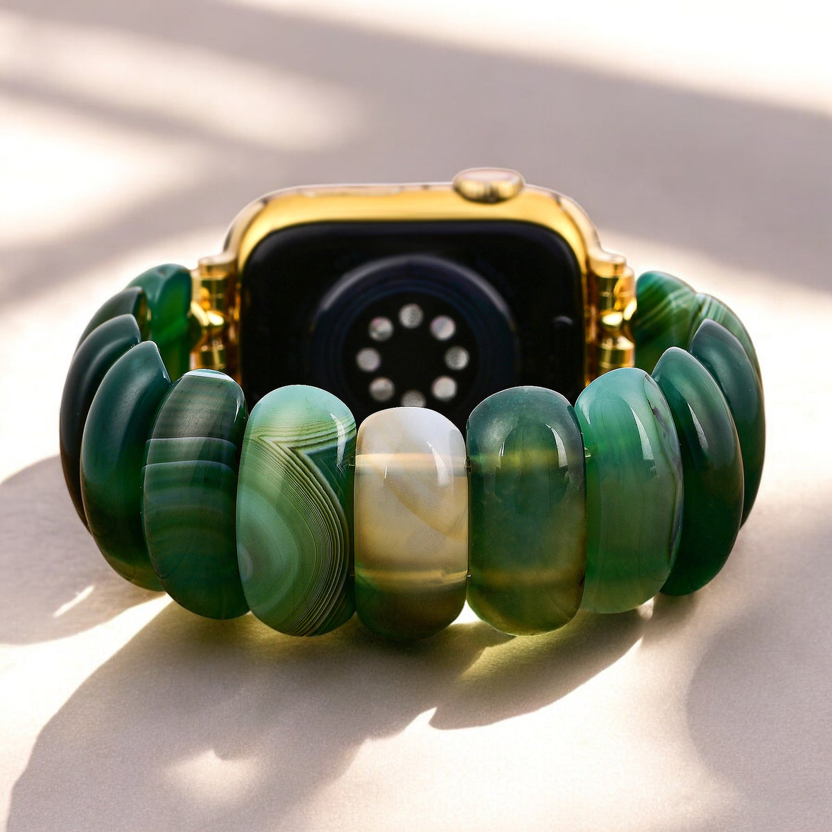 Emerald Grove Agaat Rekbare Apple Watch Band