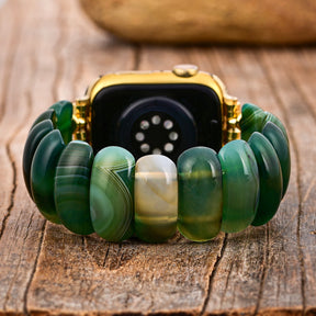 Emerald Grove Agate Stretch Apple Watch Band