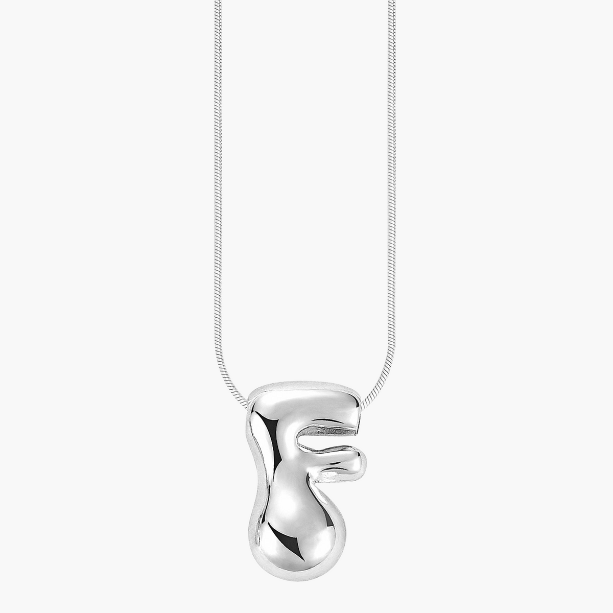 Zilveren Glow Bubble Letter Initial Ketting