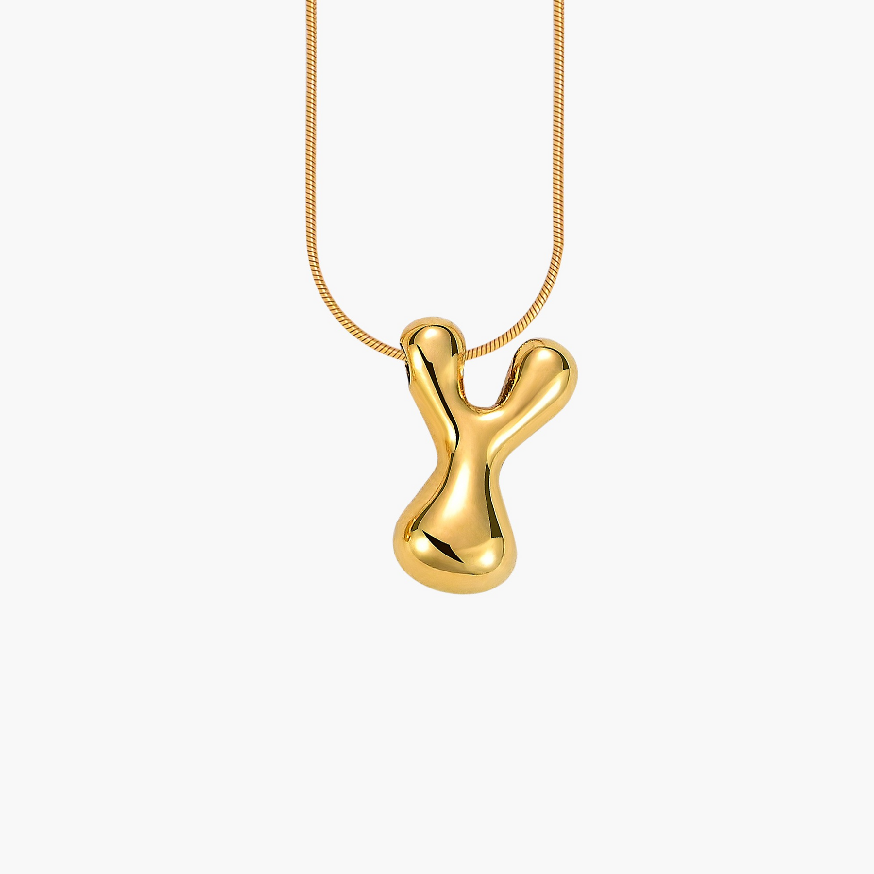Gouden Gloed Bubbelletter Initiaal Ketting